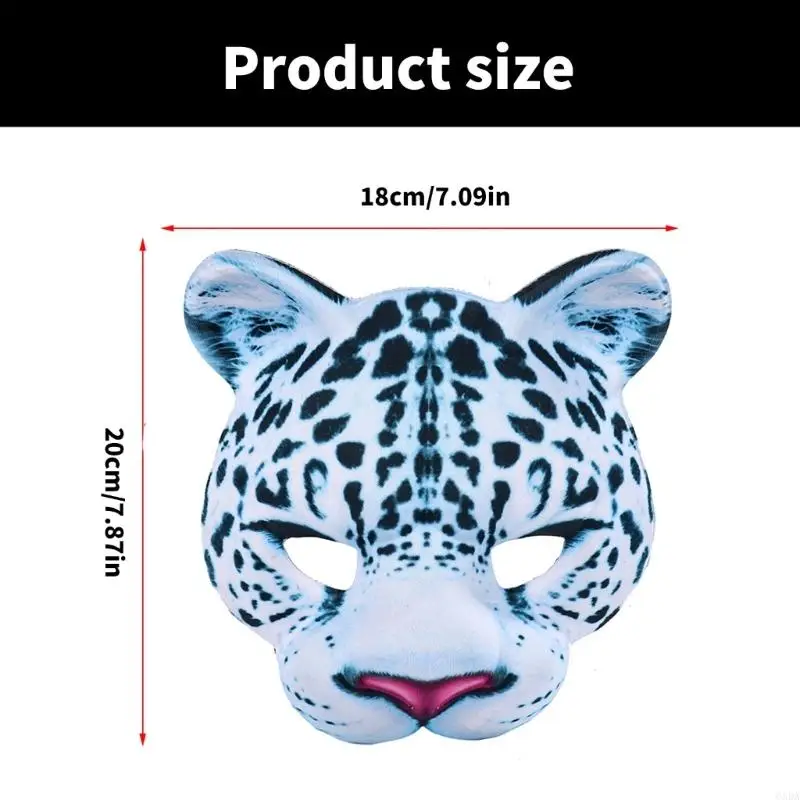 Snow Leopard Animal Mask Masquerade Mask Half Face Mask Halloween Party Mask Masquerade Accessory For Men Women Cosplay 6XDA