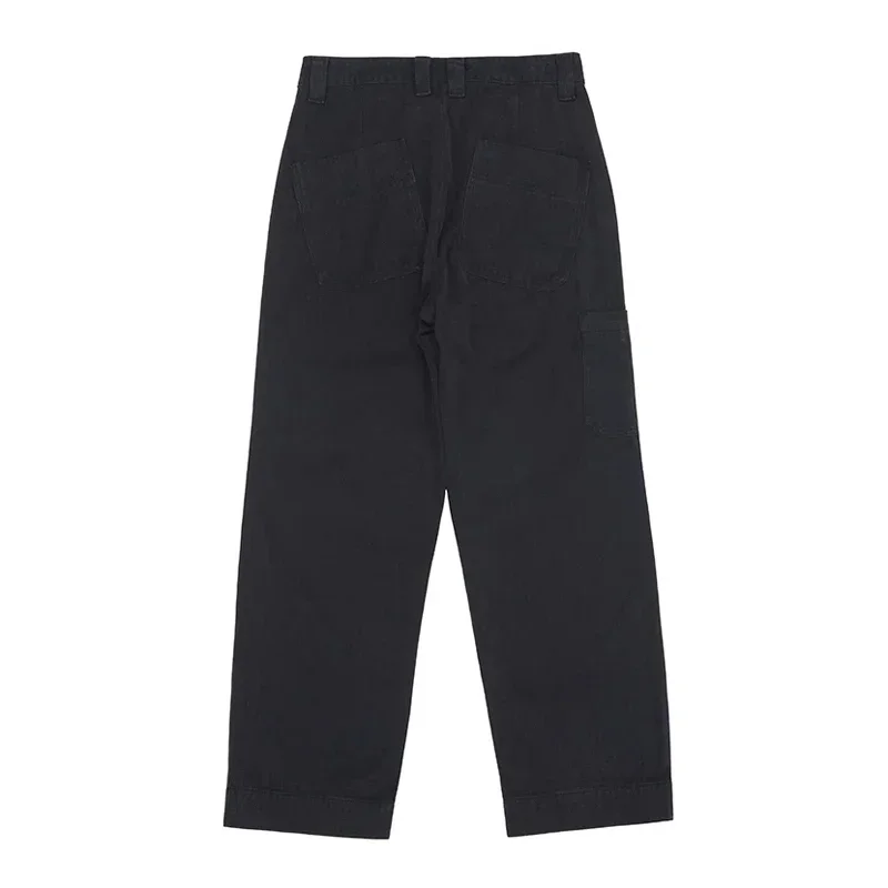 Second Order Retro 1980's Swiss Army Pants Washed Black Herringbone Twill Work Trousers