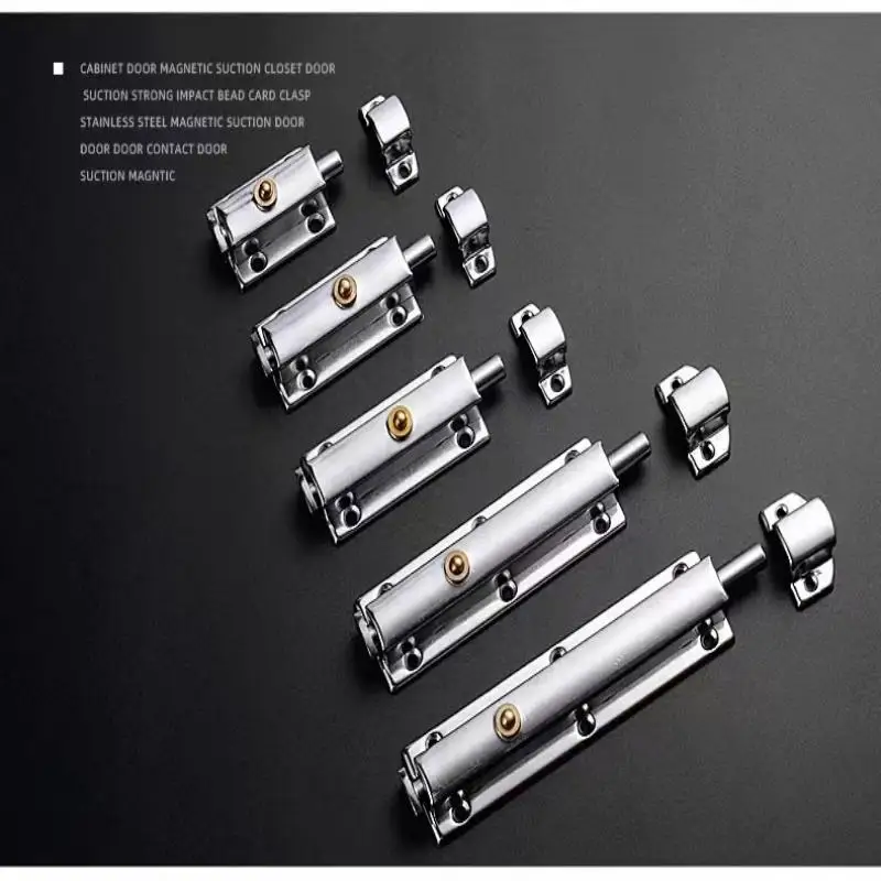 New Stainless Steel Door Lock Self-locking Automatic Spring Door Latch Anti-theft 3Inch Spring Latches Door