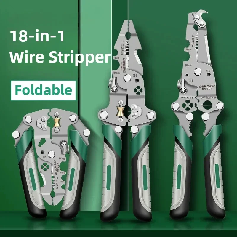 

Foldable Wire Stripper Pulley Design Multi-function Electrician Wire Splitter Wire Winding Pliers Crimping Pliers Hand Tool NEW