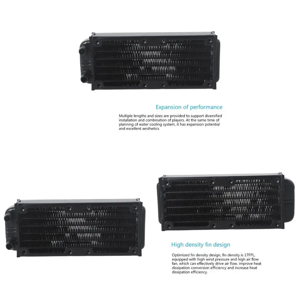 Aluminum Radiator CPU Water Cooling Heat Exchanger with 1/4 inch Thread 6 Tubes