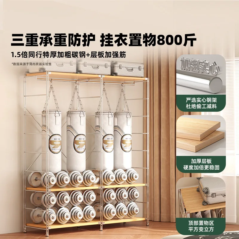 Bedroom floor furniture hanging clothes rack