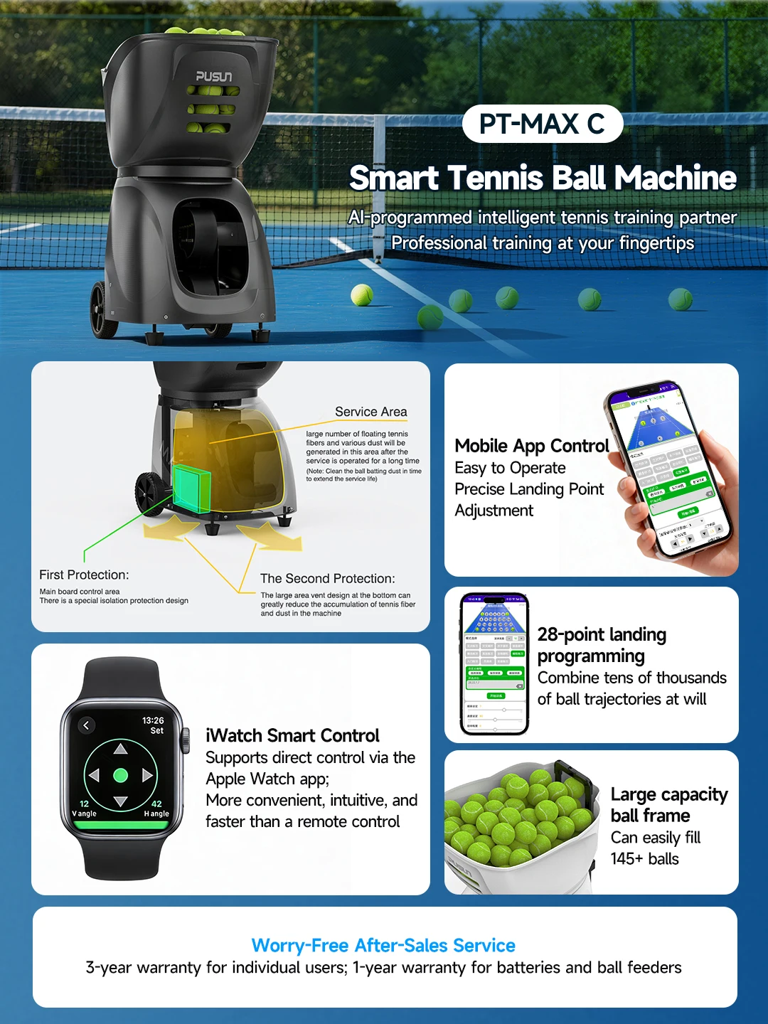 Smart Tennis Padel Ball Machine Professional Tennis Robot With APP Portable Tennis Launcher Control Multi Drills For Coach