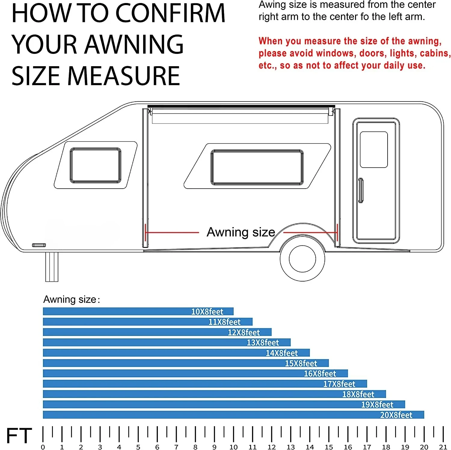 Replacement Fabric Waterproof Caravan Awning Outdoor Awnlux Universal Travel Trailer Motorhome Accessories RV Parts 4