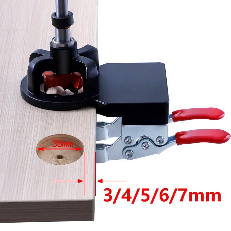 Hinge Jig Cabinet,Hinge Jig with Double Clamp Design,Hole punch locator,Woodworking Hole Drilling Guide Locator 35mm