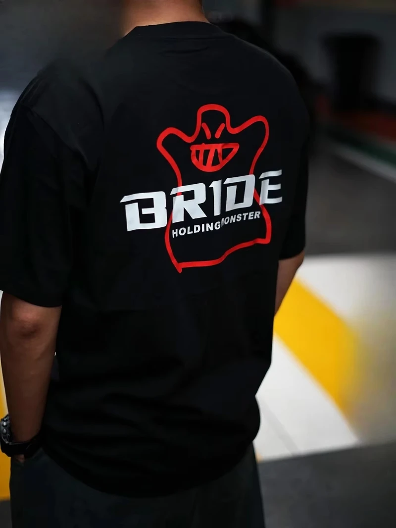 Summer Japan JDM Modified Car BRIDE Sport Seat Racing Bucket Chair Men and Women's Short Sleeve T-shirt Culture Shirt Fashion