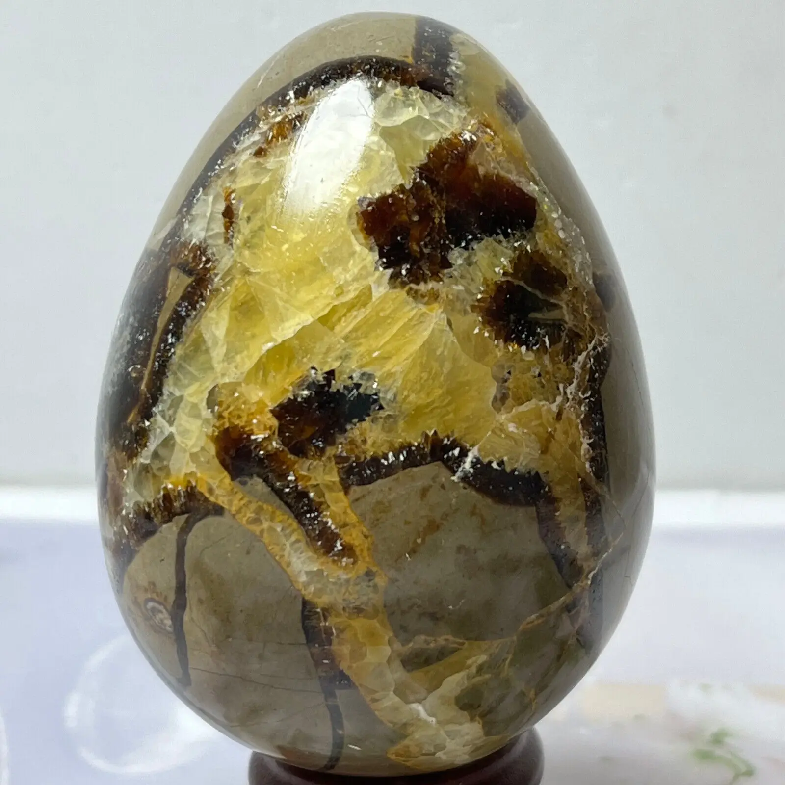 

Natural Turtle Back Stone, Egg Shape, Dragon Crystal, Crack Mineral Specimen, Quartz Mineral Treatment, Degaussing Decoration