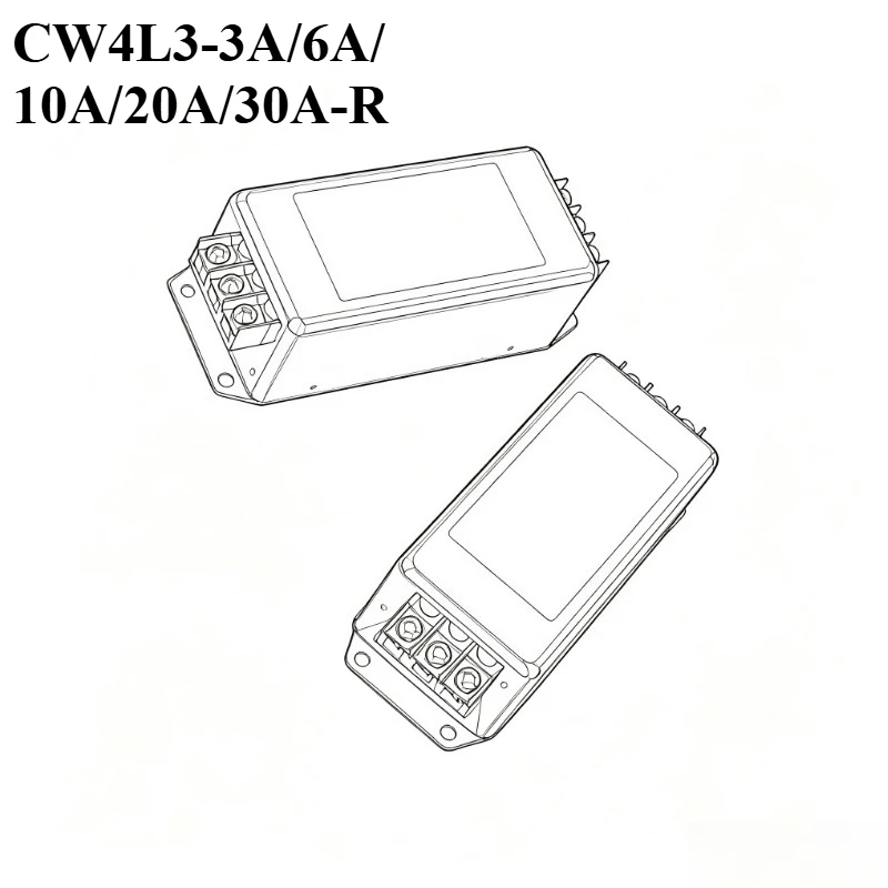 Single-phase AC power filter Three-stage EMI filter 220V terminal block CW4L3-3A/6A/10A/20A/30A-R Anti-interference CW4L3-10A-R