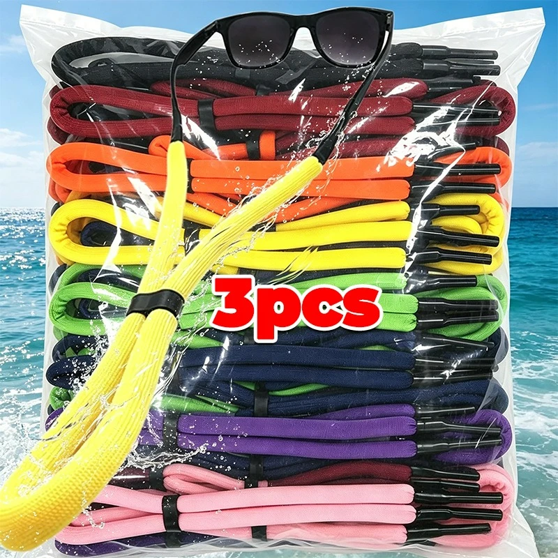 3Pcs Floating Sports Glasses Strap Holder Anti Slip Glasses Cord Rope Adjustable Outdoor Water Eyeglasses Women Chain Retainer