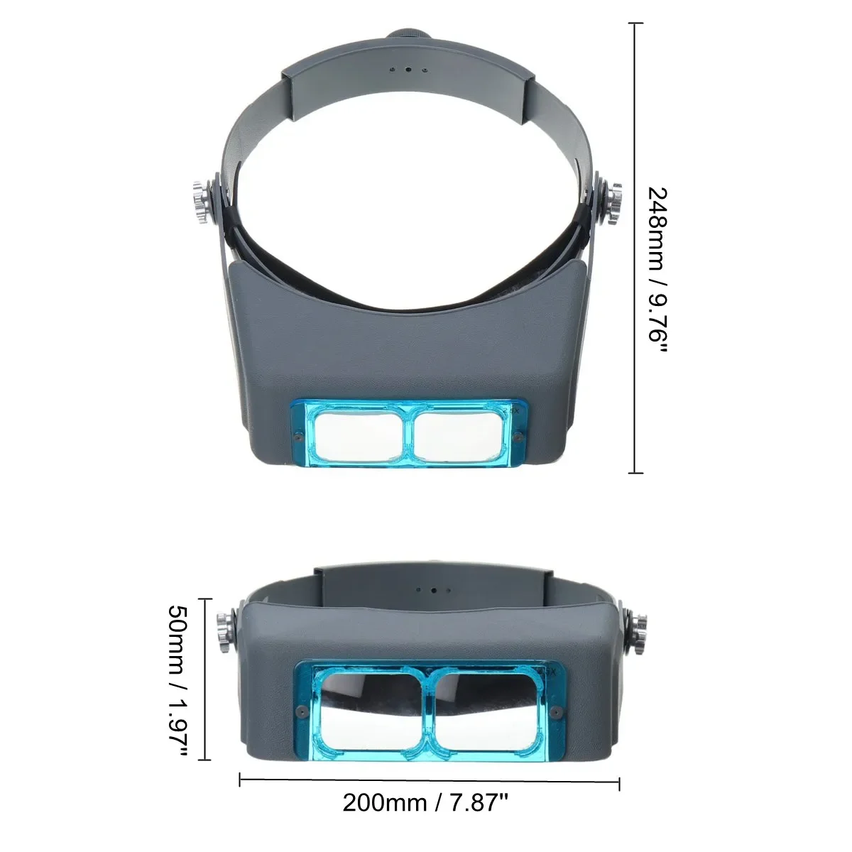 Head Wearing Magnifier Optivisor Lens Glasses Magnifying Visor Headband with 4 Lenses for Jeweler Tool Repair Reading Welding