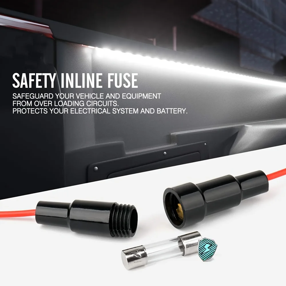 2in1 3in1 백색 LED 트럭 침대 빛 스트립 150cm 화물 픽업 트럭 SUV RV 보트 장식 램프에 대 한 On/Off 스위치 블레이드 퓨즈 썸네일 2