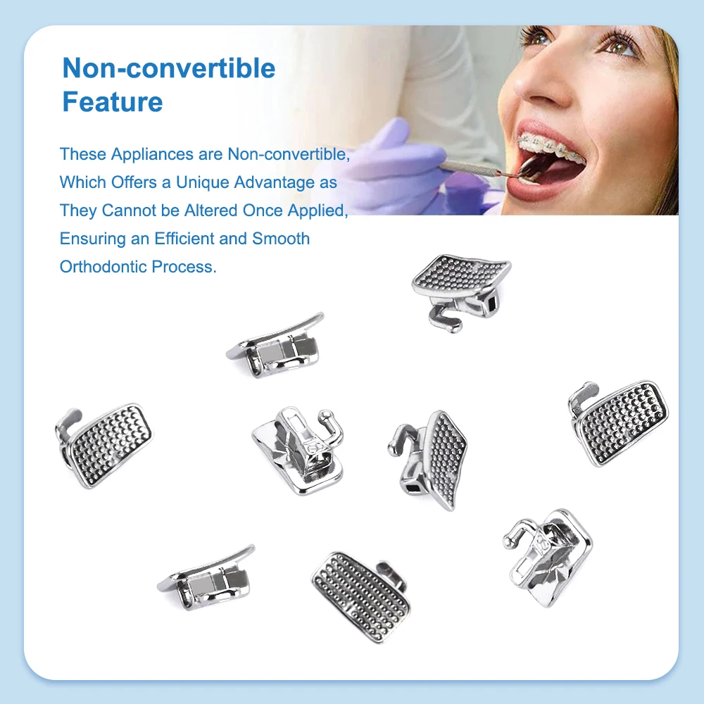 Denspay 80Pcs/20Sets Orthodontic  Buccal Tube Set Mesh Base Brakets Bondable Convertible Buccal Tubes Dental Orthodontic