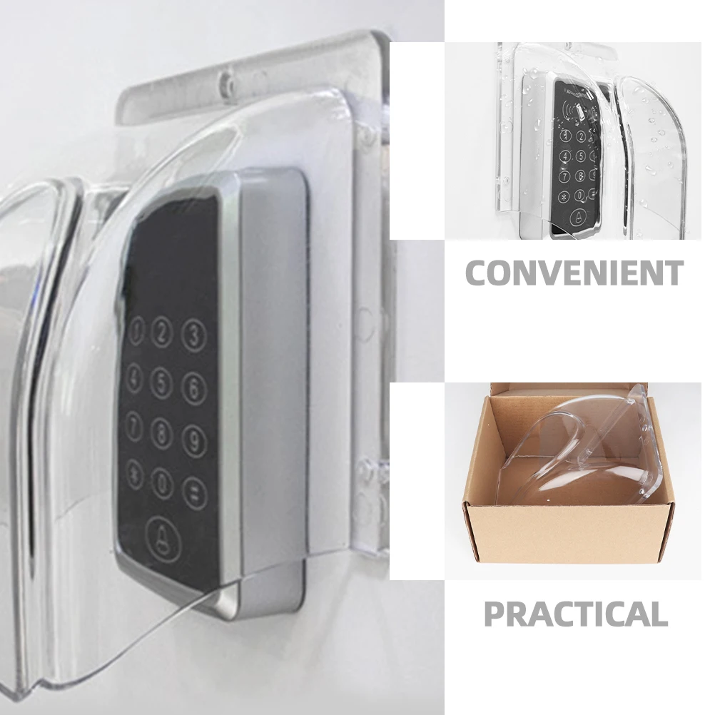 

2 Pcs Waterproof Access Control Machine Rain Cover Door Bell Protector Windproof Transparent