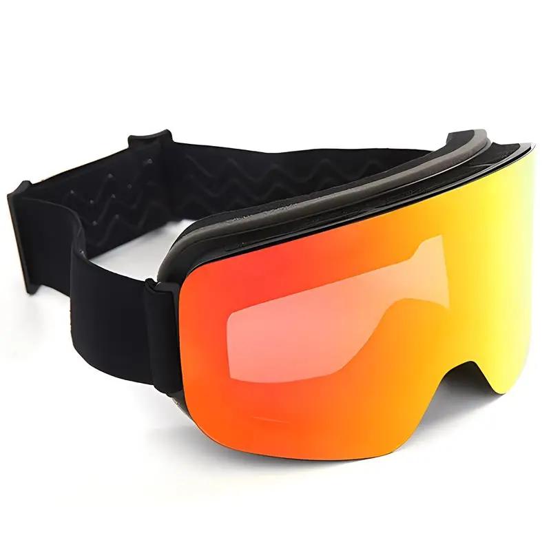 NONE Große Ski-Snowboardbrille für Damen und Herren, Skibrille, Maske, UV 400, Schneeschutz über Brille, für Erwachsene, doppelt, beschlagfrei, zylindrisch 9