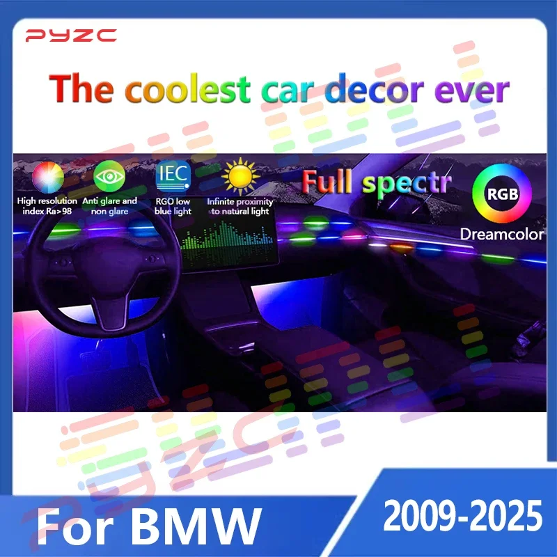 

Для BMW Only Dream Colors Led Interior Car Ambient Lights Автомобильные аксессуары Неоновая акриловая полоса для Bmw F10 F30 E90 X5 E39 E53 E70