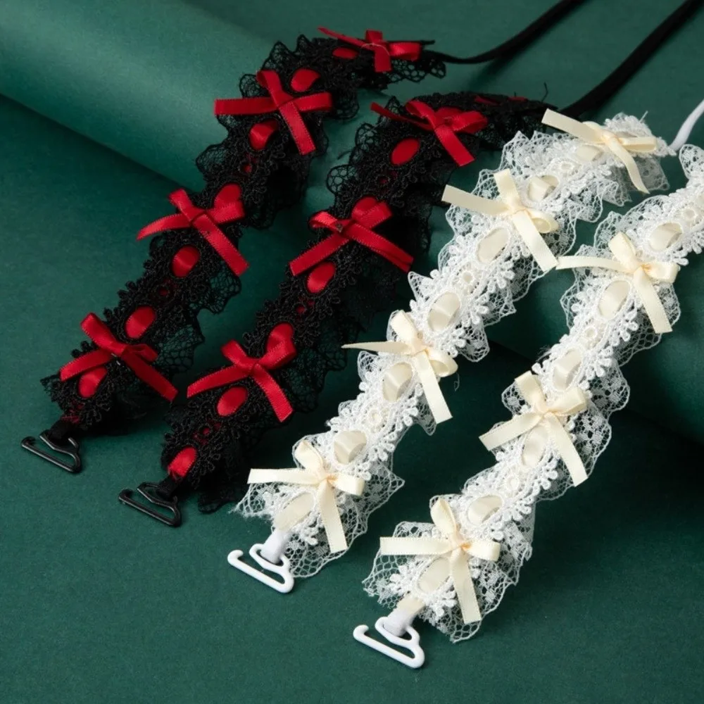 Decorative Anti-slip Women Bra Straps Elastic Removable Bowknot Bra Straps Adjustable Lace Shoulder Straps Wedding Party Dress