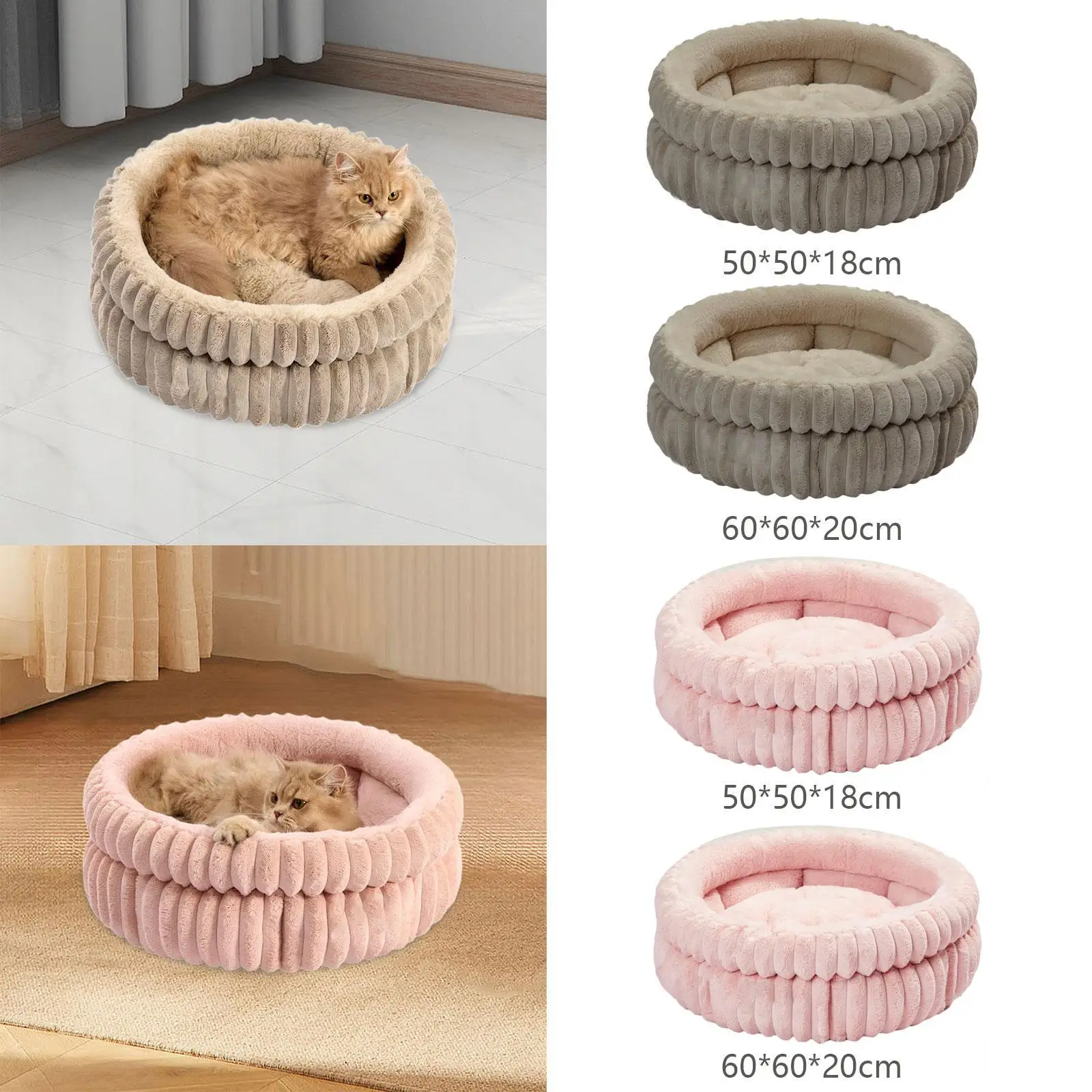 Cat Bed Pet Cat Nest Non Skid Bottom Snooze Indoor Kennel Cozy Dog Cushion Bed Pet Self Warming Bed for Chihuahua Cats Puppy