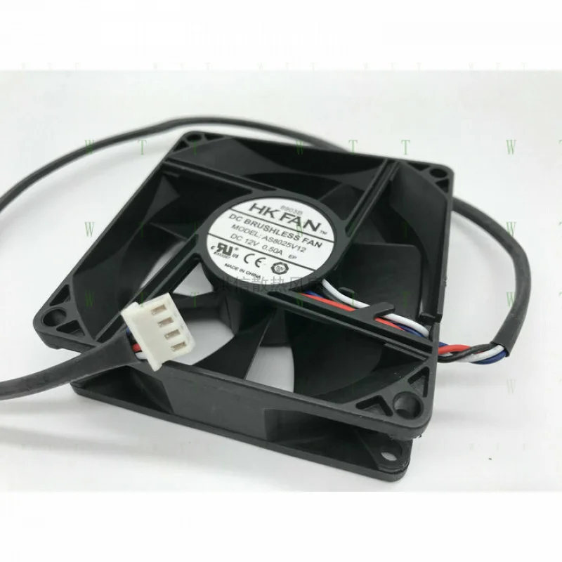 H 1 pcs for HKFAN  Fan  AS8025V12  DC12V 0.50A 8025 80*25MM 4  Pin  cooling fan