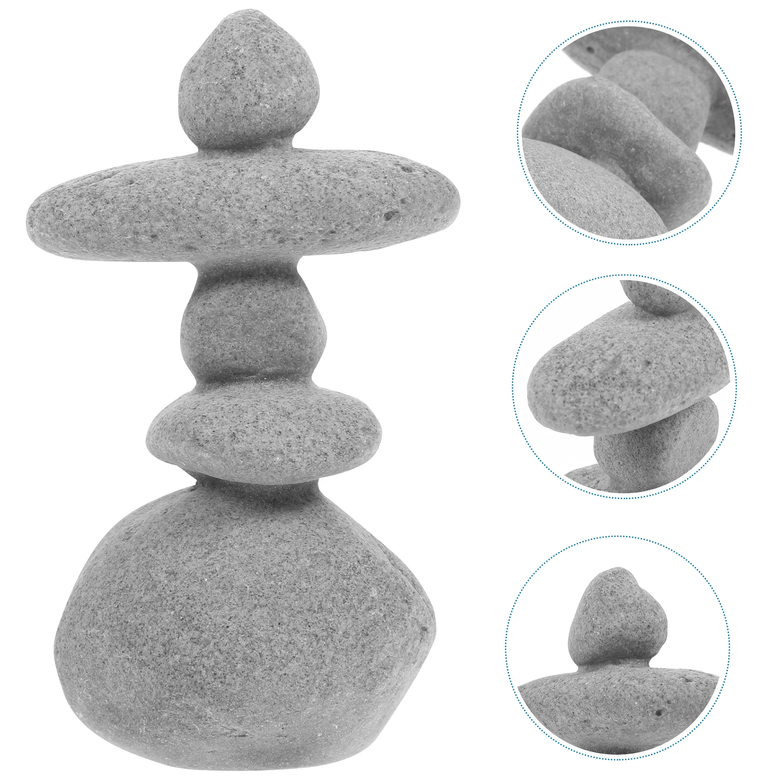 Landscape Stone Stacked naments 7pc Shallow Gray Resin Rockery Yard Home Decor Garden Flowerpot Zen Tank Accessories