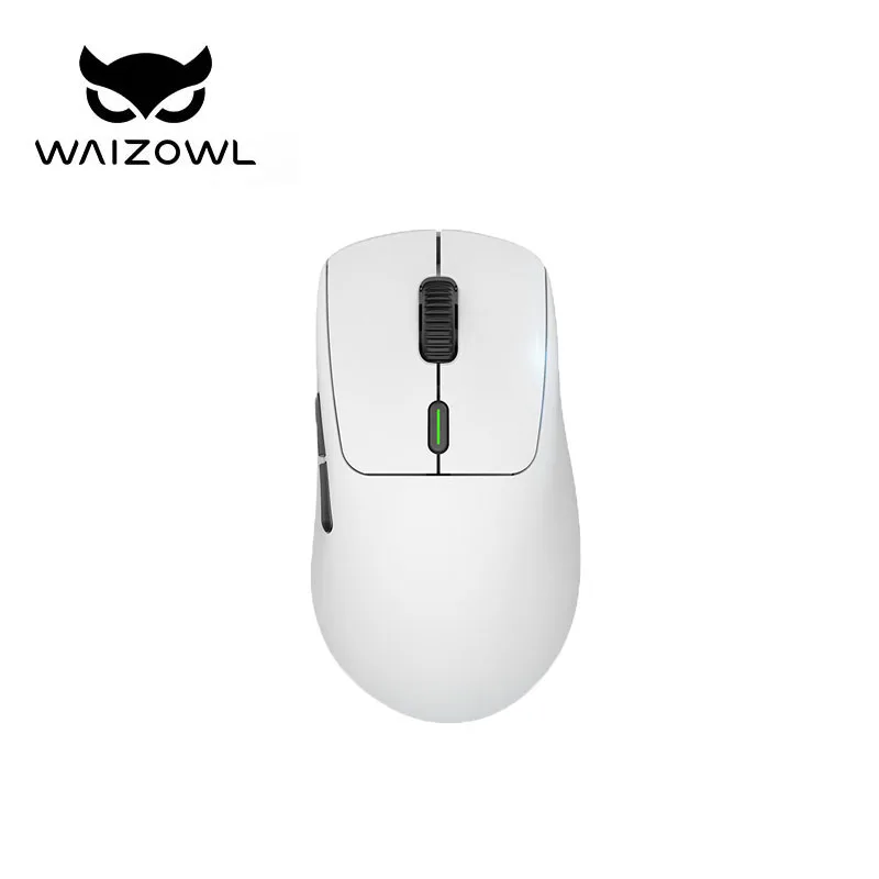 

Беспроводная мышь Waizowl OGM Pro, трехрежимная легкая эргономичная компьютерная мышь для киберспорта, компьютера, зеленая, розовая мышь PAW3395