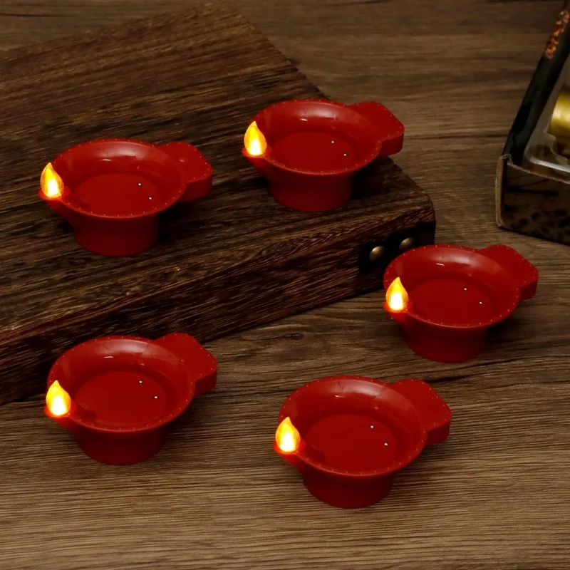 12Pcs Water Sensor LED Diya Waterproof Floating Tea Lights Flameless Fake Candle Lamp Diwali Indian Festival Home Decor