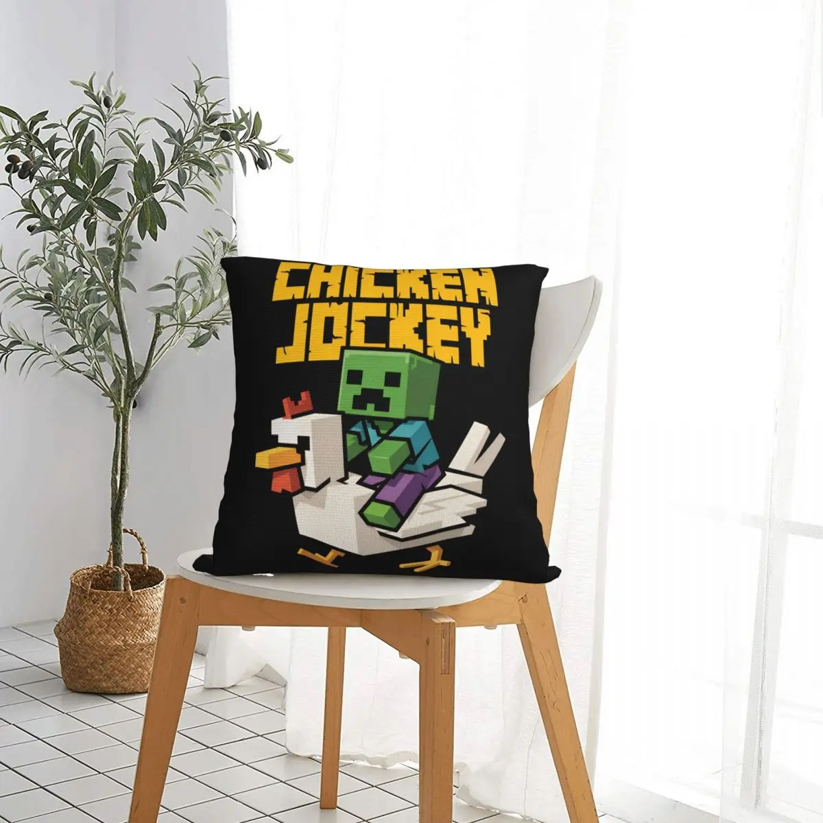 Chicken Jockey Pillow Covers Polyester Living Room Zombie Game Cushion Case Creative Throw Pillow Case 40*40