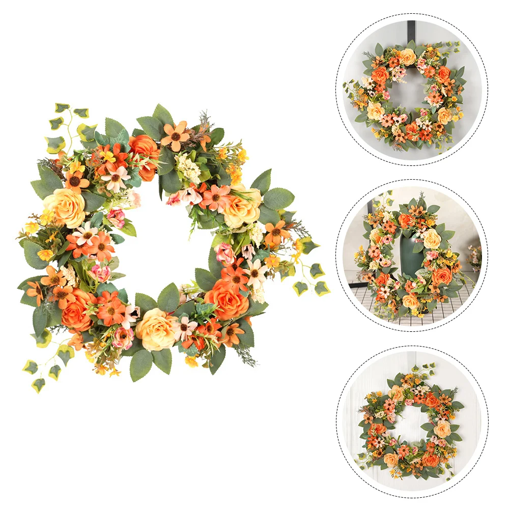 

Artificial Peony Wreath Garland Decoration Wedding Party Christmas Holiday Home Decor White Flowers Wooden Plastic Long Lasting