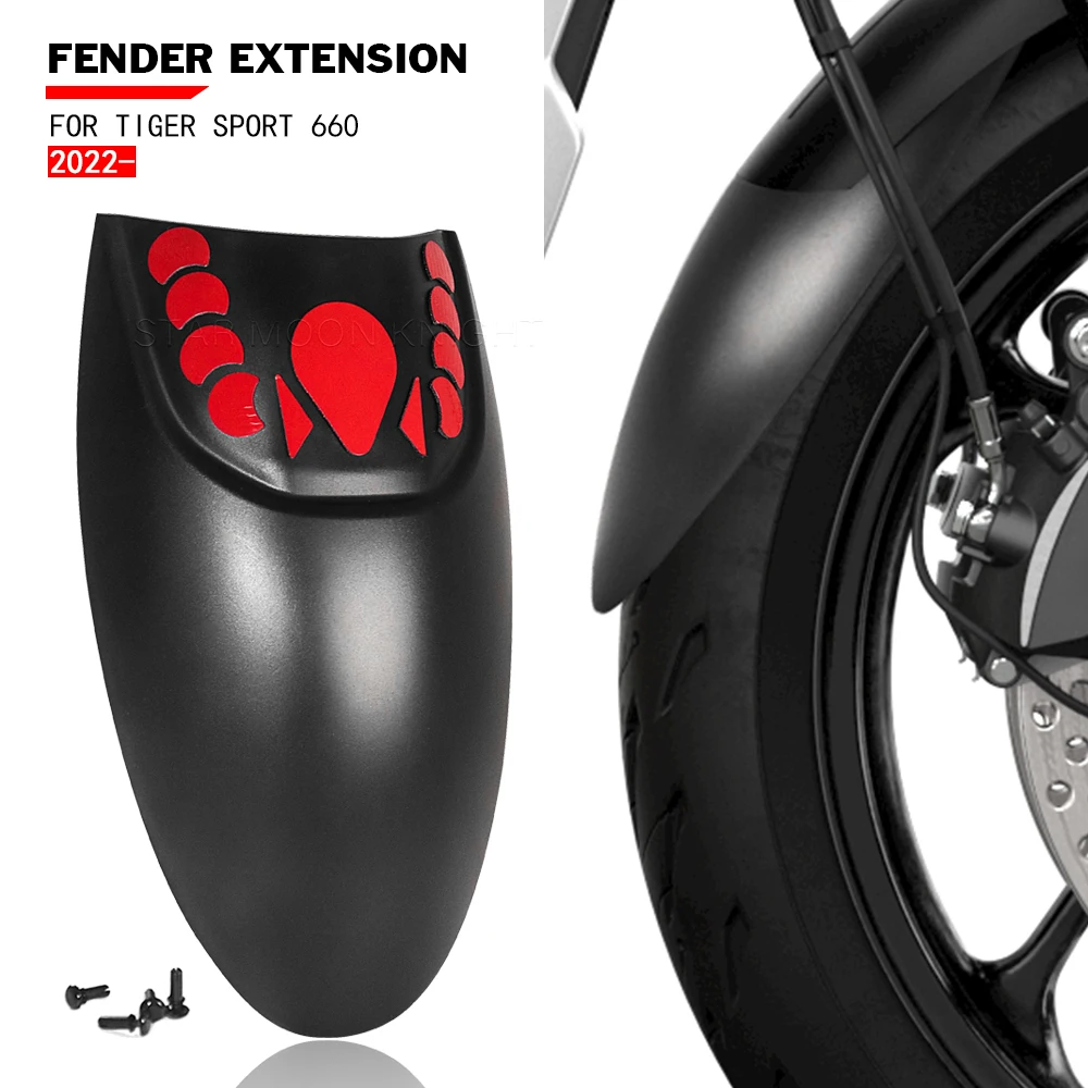 

Front Fender For Tiger Sport 660 2022 2023 - Mudguard Extender Splash Guard ABS Plastic Tire Hugger Extension