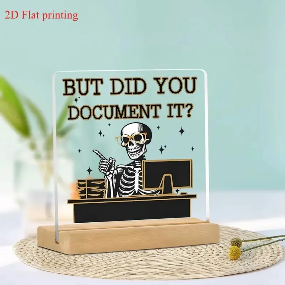 2D، ولكن هل تسجيل ذلك؟ "ديكور مكان العمل، شعار جمجمة ملتوي، هدية شكرًا لك (عيد الميلاد، الهالوين)، هدية زميل #4