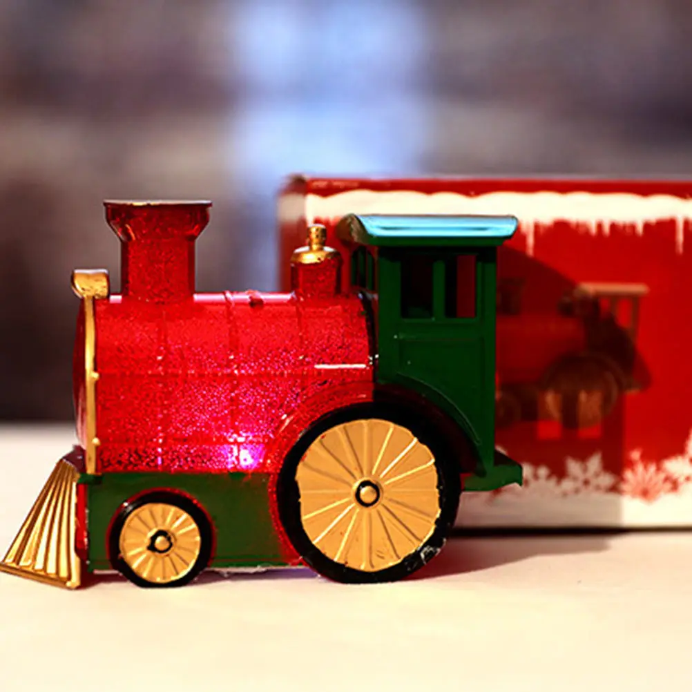 

2pcs Train Shaped Christmas Decorations Eco-Friendly Home Desktop Ornament Kids Gift Non-Fading Lovely Design Festive