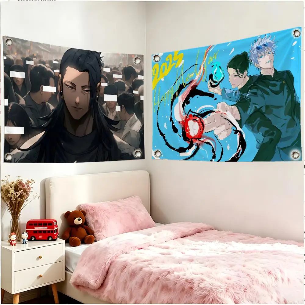 Anime Character Jujutsu Kaisen Suguru Geto Flags Four Ring Borderless Art Decor Indoor Outdoor Use Simple Hang And Install
