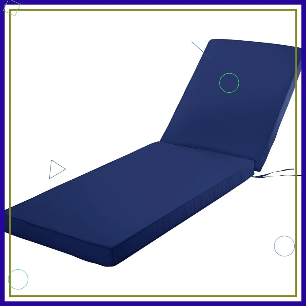 

80x26x3 Inch Chaise Lounge Cushion Waterproof Fade Resistant Outdoor Deck Chair Pad for Patio Pool Lawn Navy