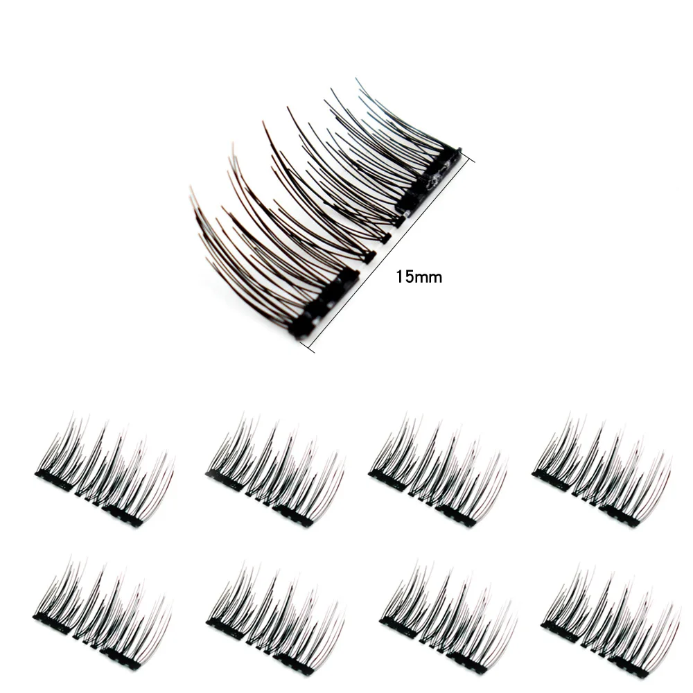 4/8pcs Magnetic Eyelashes with 2 Magnet Half Eye Natural Reusable Glue Free 3d Mink Fake Eyelash Extension Long Lasting Makeup