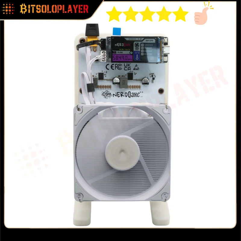 Bitcoin Miner NerdQaxe++ Rev 7 6TH/s 100W BTC Mining Machine BM1370 Chip Sha-256 Algorithm and Power Supply