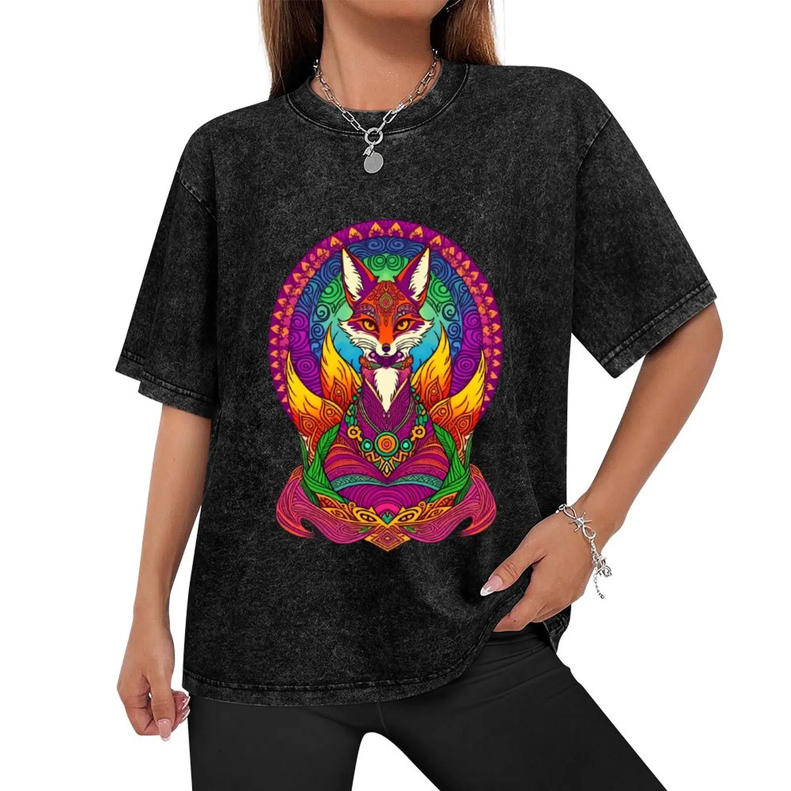 Ayahuasca Shaman Fox T-Shirt blanks anime tshirt customs valentines boutique clothes oversized t shirt men