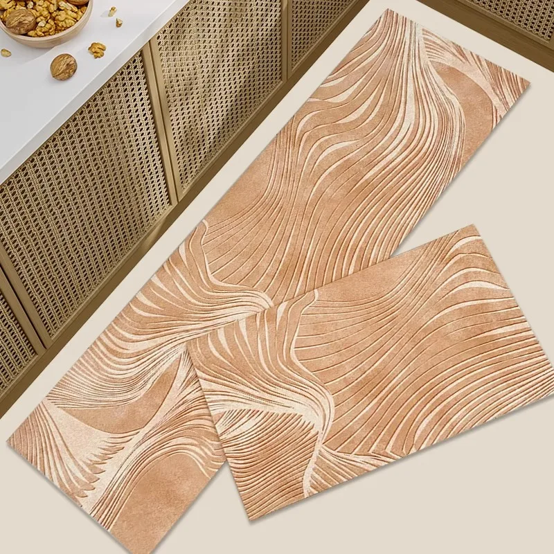 

Kitchen Mat for Floor Fashion Minimalism Geometric Pattern Kitchen Carpet Oil-proof Waterproof PVC Leather Washable Floor Mat 러그