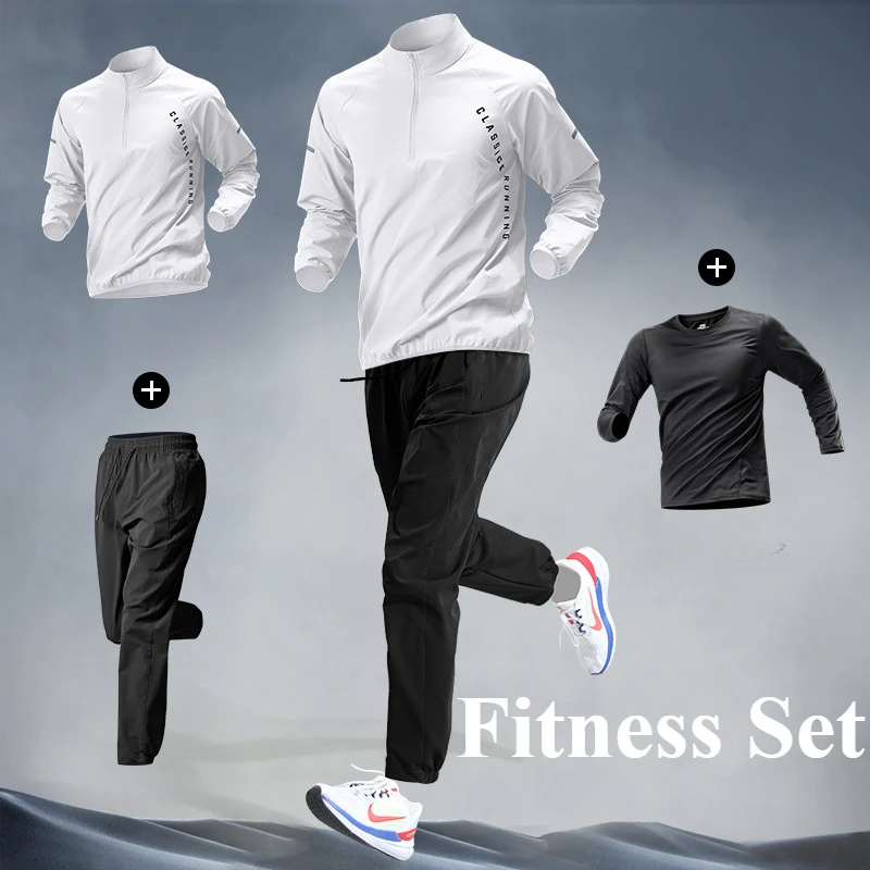 Spring Workouts Sets Thermal Plush Base Layer Thickened Running Trainning Quick Drying Clothes Fitness Tight Sports Sweats Set - Image 3