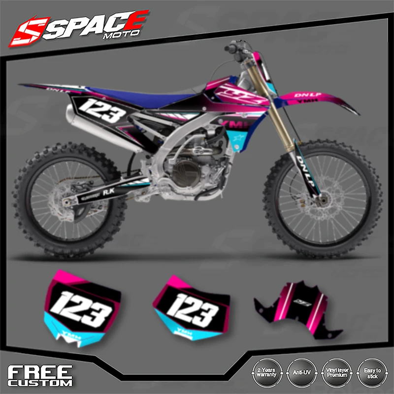 الفضاء مخصص دراجة نارية الرسومات خلفية مائي لياماها 14-18 YZF250,15-19YZF250X WRF250,14-17 YZF450 ملصقات أطقم 008 #2