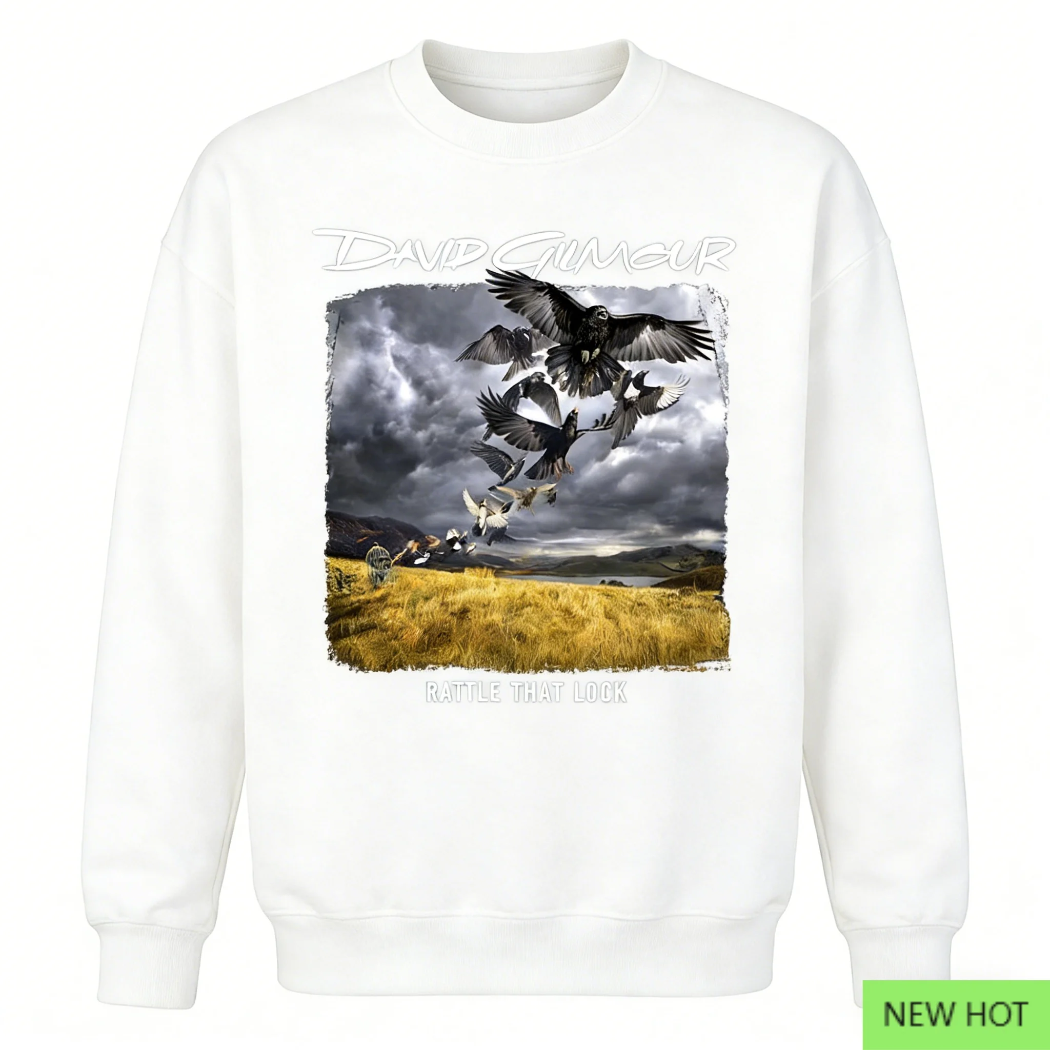 Sudadera de David Gilmour con diseño de sonajero que bloquea, ropa blanca, ropa informal unisex para entusiastas de David Gilmour