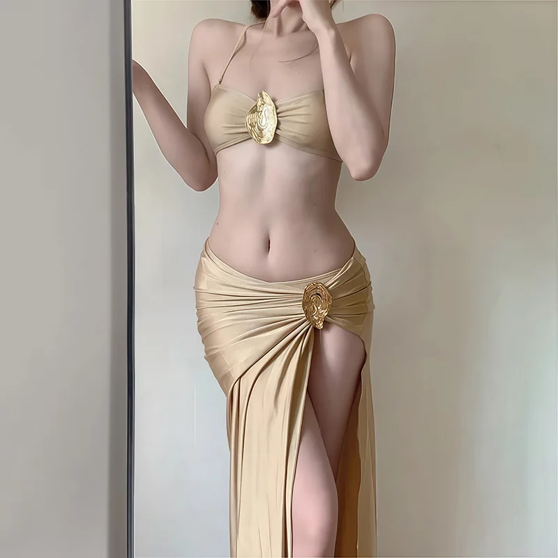 

Островный отпуск, длинная юбка, бикини с разрезом, женственное чистое желание, пикантная девушка без бретелек и для похудения