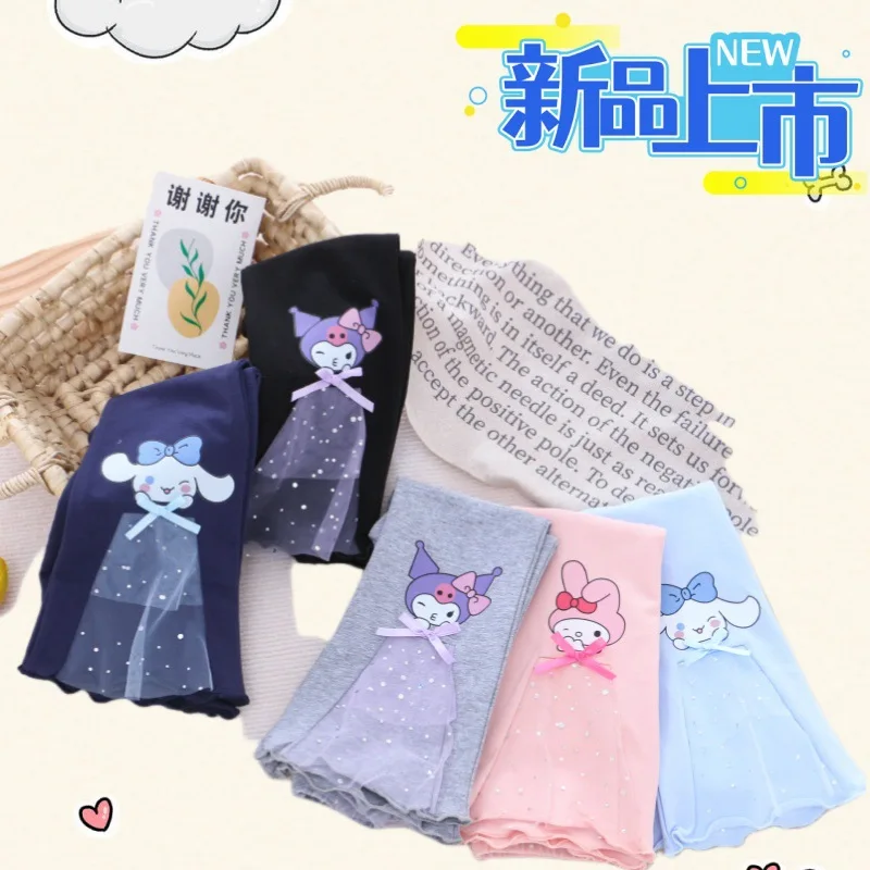 

Anime Sanrio Spring and Autumn New Children's Leggings Kuromi Cinnamoroll Kawaii Cartoongirls Casual Pants fashion sweet clothe