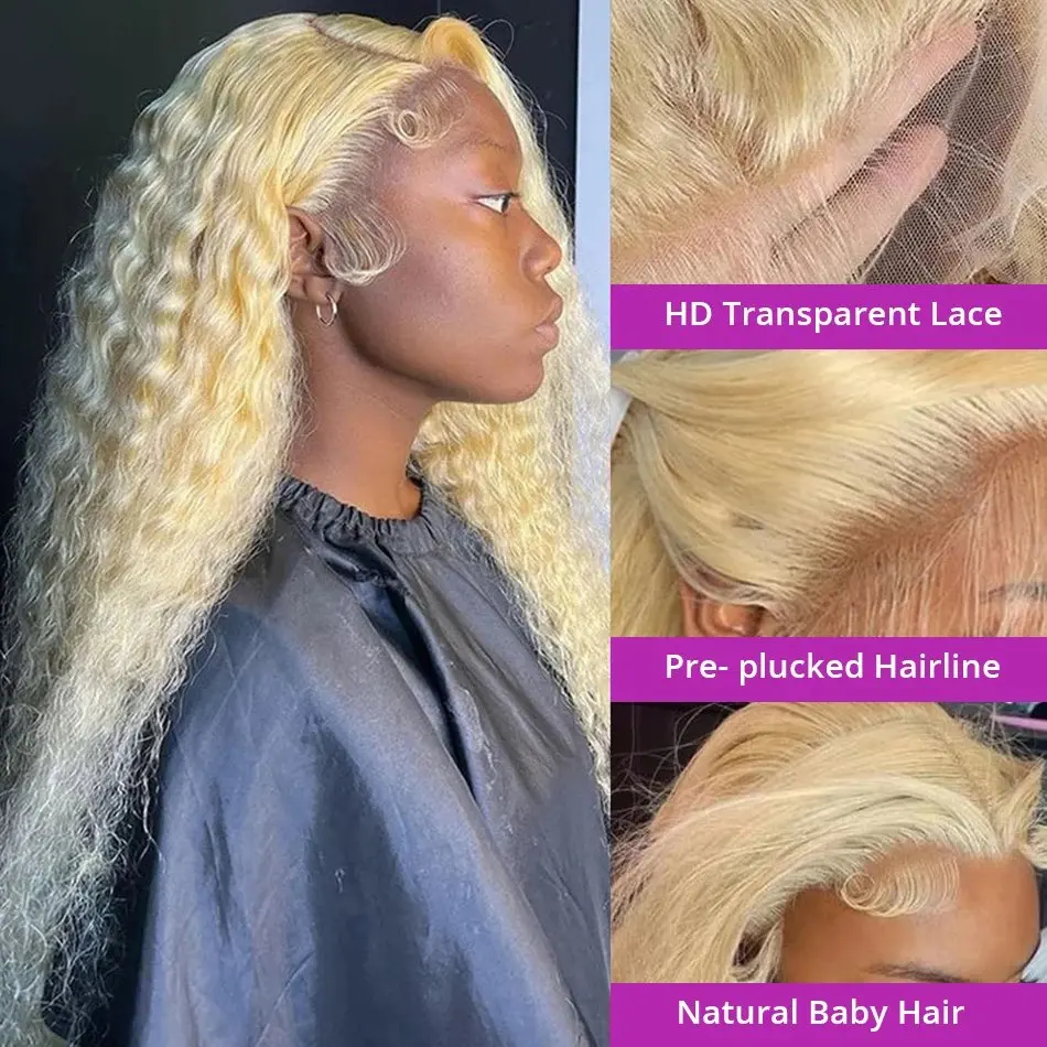 Blonde Wig 613 HD Lace Frontal Wig 13x6 Deep Wave Lace Frontal Wig 613 Lace Front Wig Human Hair Curly Lace Front Human Hair Wig