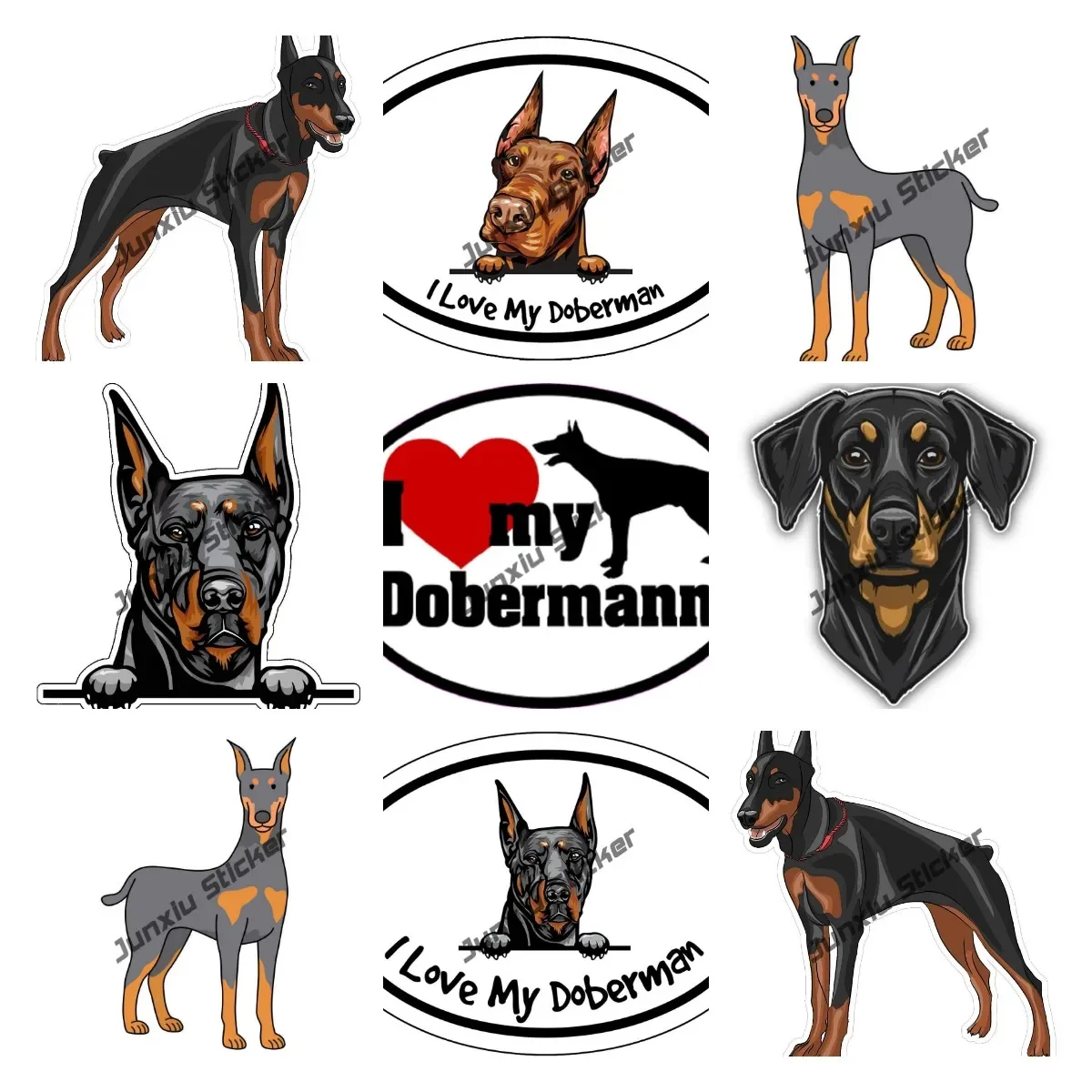 

Doberman Vinyl Sticker Decal Animal Doberman Dog Breed Sticker for Cars Laptops Windows Motorcycle Helmet Sticker Accessories