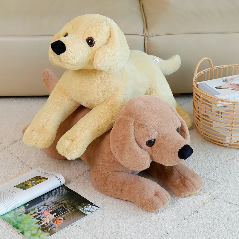 

Warm Cuddly Labrador Retriever Plush Toys Stuffed Lifelike Lying Prone Puppy Doll Soft Home Throw Pillow Kawaii Home Decor