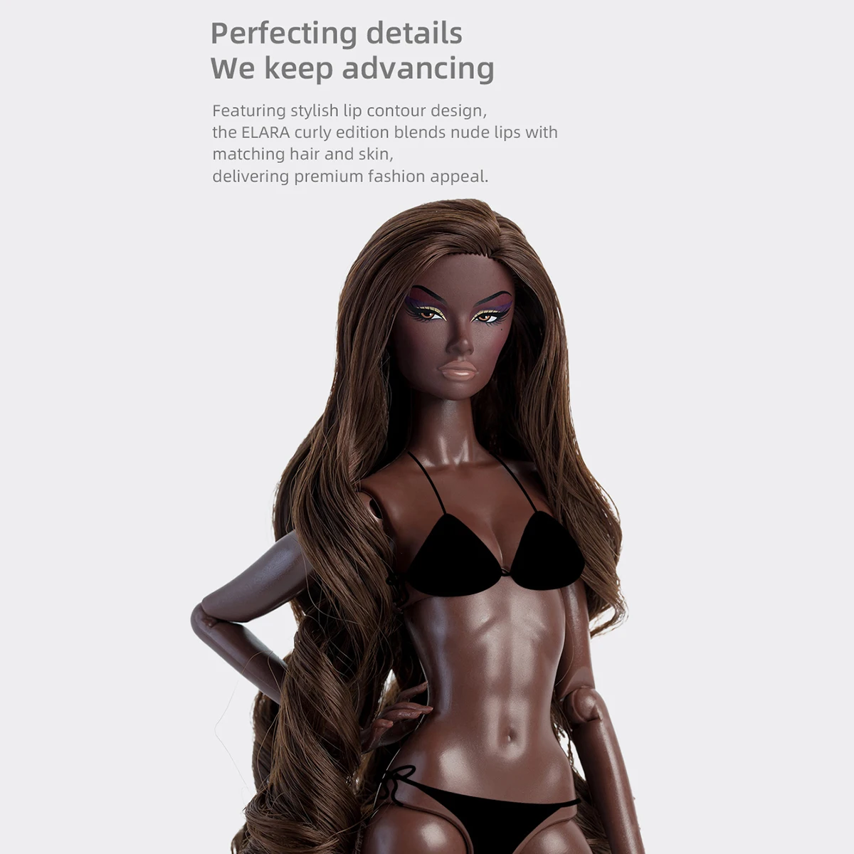 32cm Xianxian Supermodel Doll Toy Joints Movable Charcoal Skin Female Action Figure 1/6 ELARA Fashion Doll Collection Gift FR47