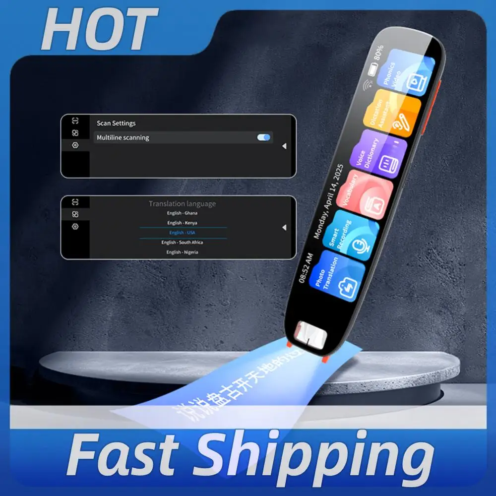

Multifunction Dictionary Pen 134 Languages Real Time Translator 4.18 In Touch Screen Assistive Reading Pen for Supplies