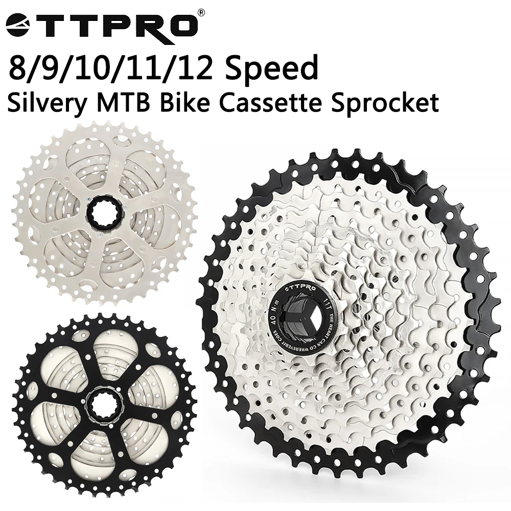 

TTPRO MTB Bike HG Cassette 8/9/10/11/12 Speed 11-40T 42T 46T 50T 52T Bicycle Freewheel for Mountain Bike Cycling Parts