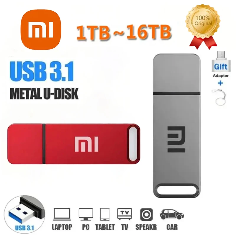 Xiaomi 16TB Metal Flash Drive USB 3.1 Waterproof High Speed Transfer Flash SSD 8TB 4TB 2TB Portable Memoria Usb Flash Disk