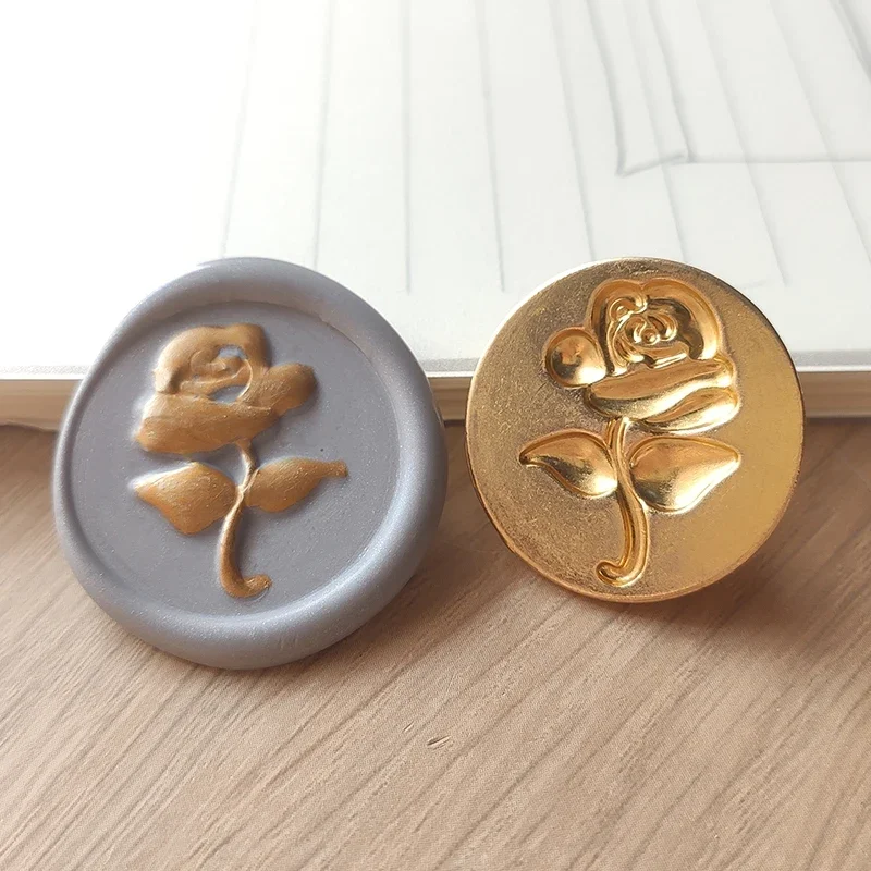 3D Sealing Wax Stamp Matal Seal Head Bee Iris Rose Swan Christmas Gift Box Decorative Stamp Life Tree Feather Children\'s Stamps