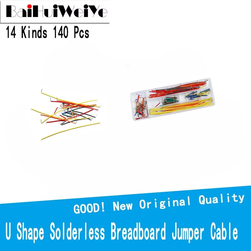 140Pcs/Lot 14Kind U Shape Solderless Breadboard Jumper Cable Wire Kit For PCB Bread Board Arduino Shield For Raspberry Pi Drop